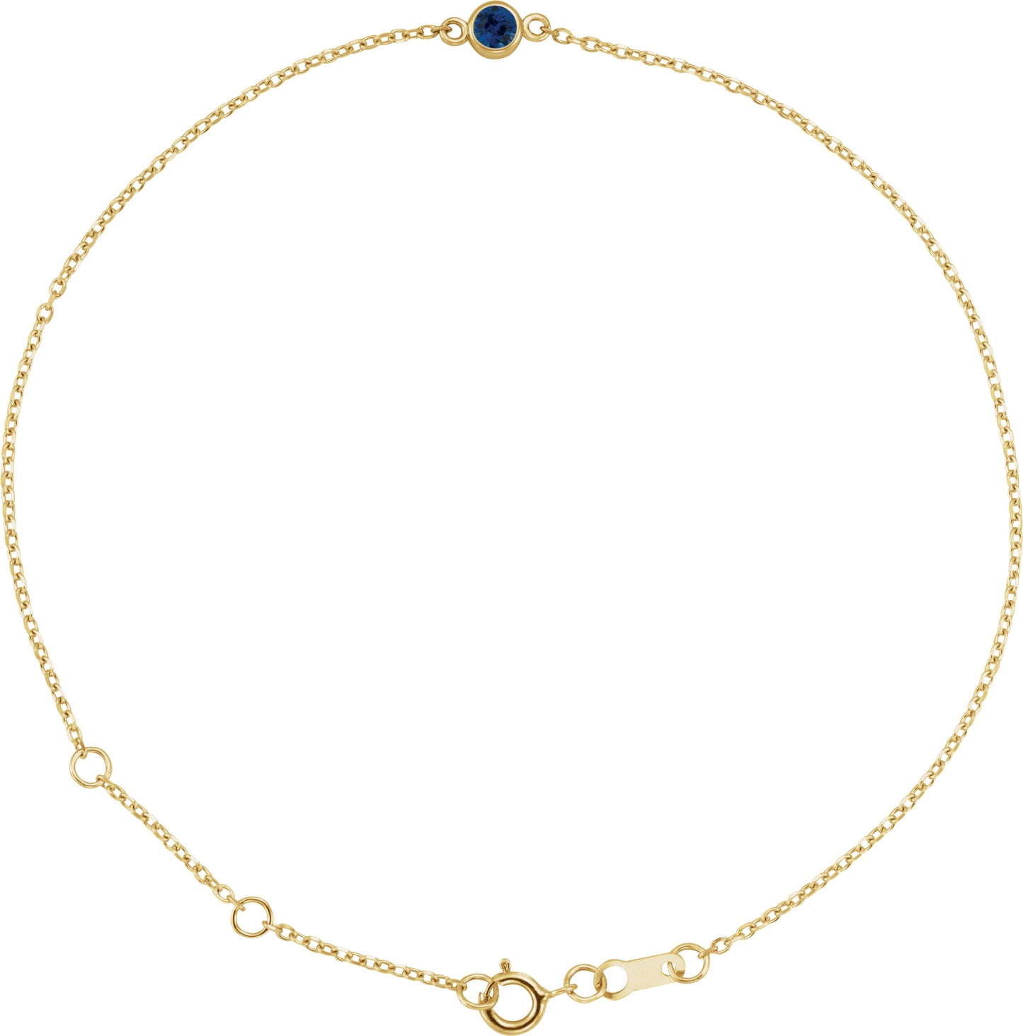 Bezel-Set Natural Blue Sapphire Link Bracelet