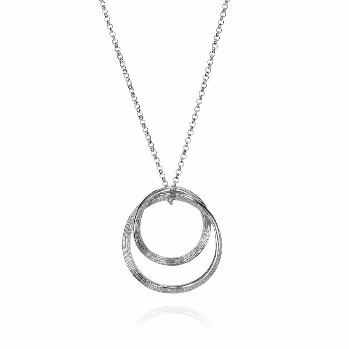 Sterling Silver Circle Drop Necklace
