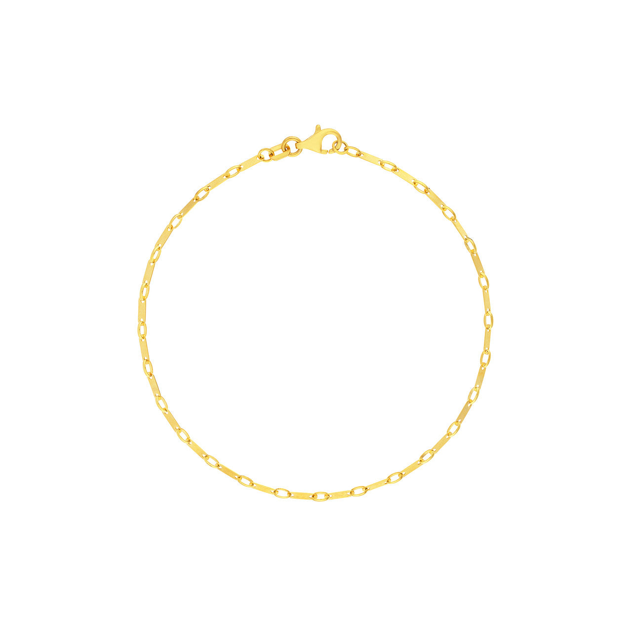 Handmade Gold Flat Link Bracelet