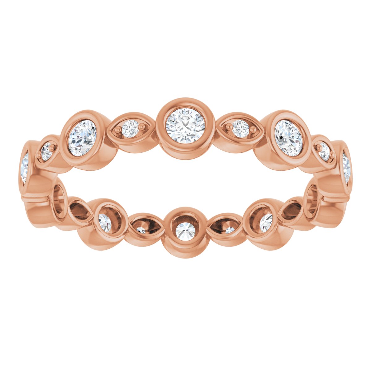 Alternating Bezel Eternity Band