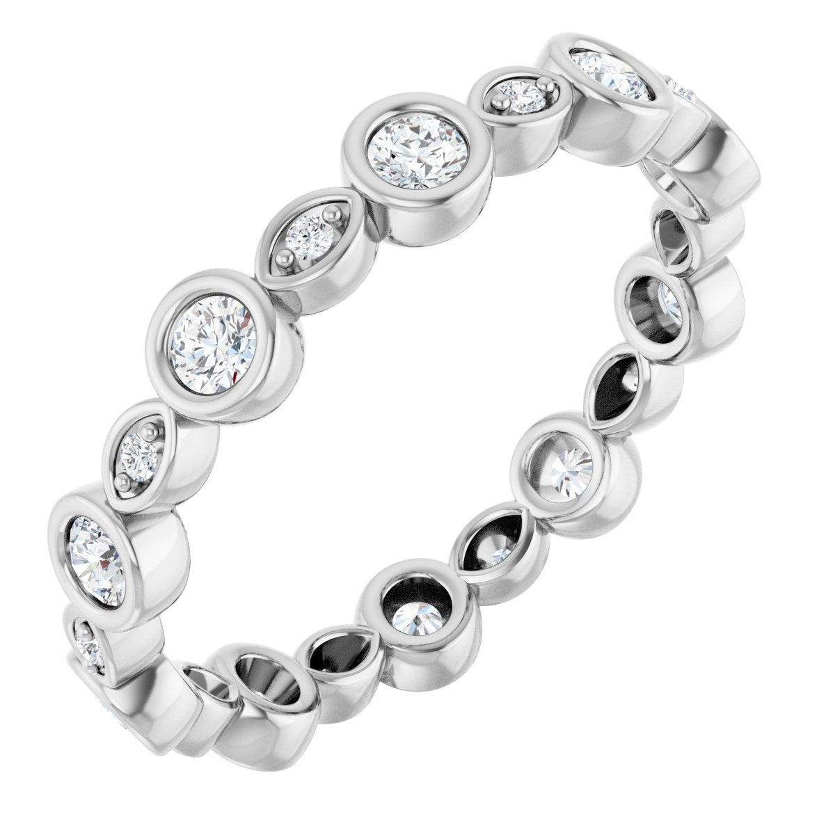 Alternating Bezel Eternity Band