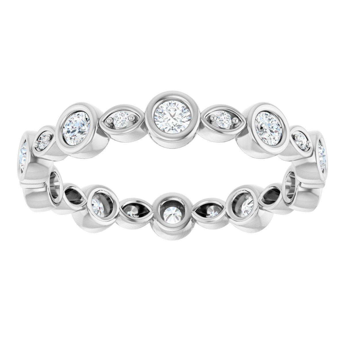 Alternating Bezel Eternity Band