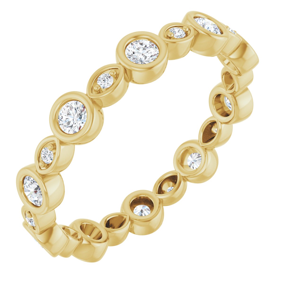 Alternating Bezel Eternity Band