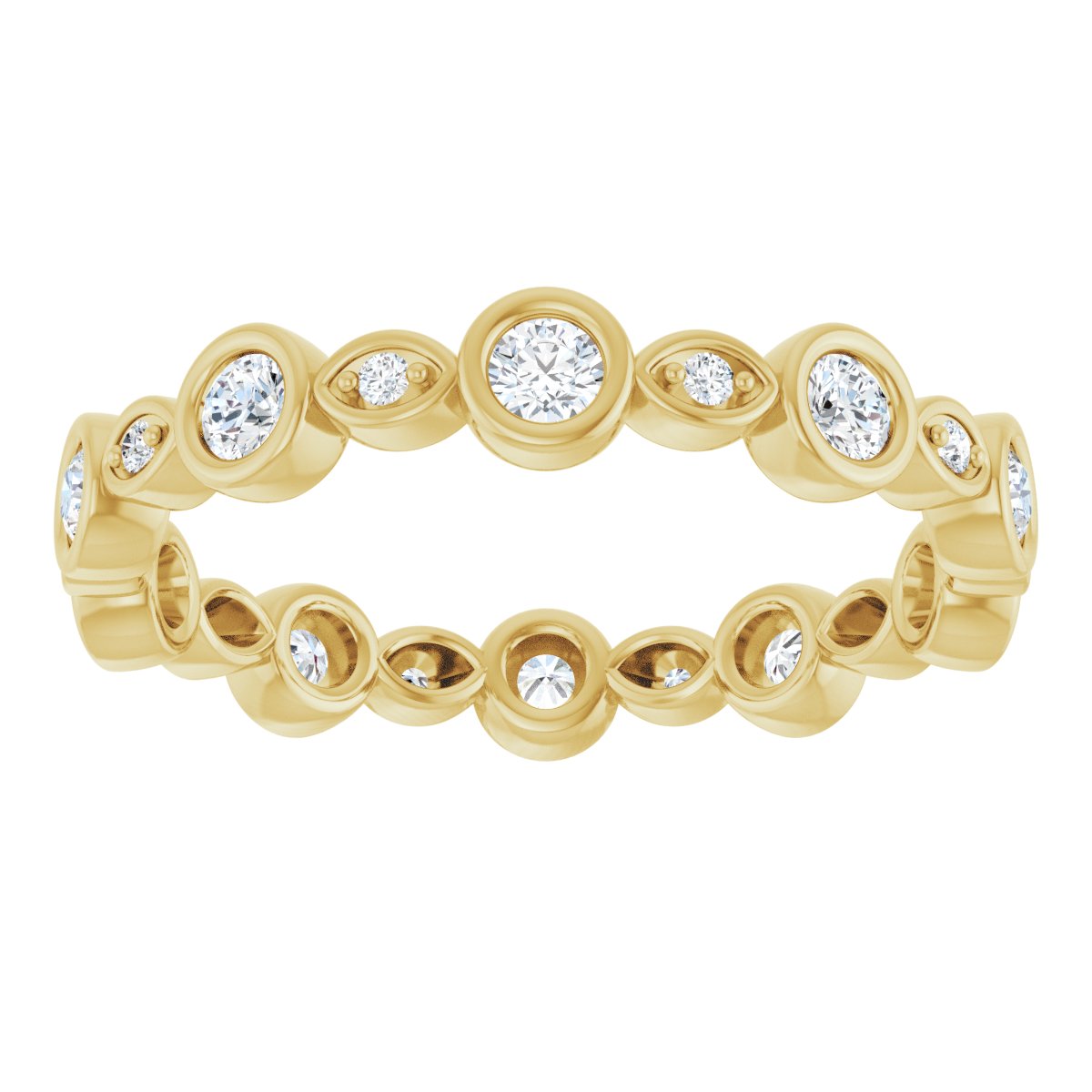 Alternating Bezel Eternity Band