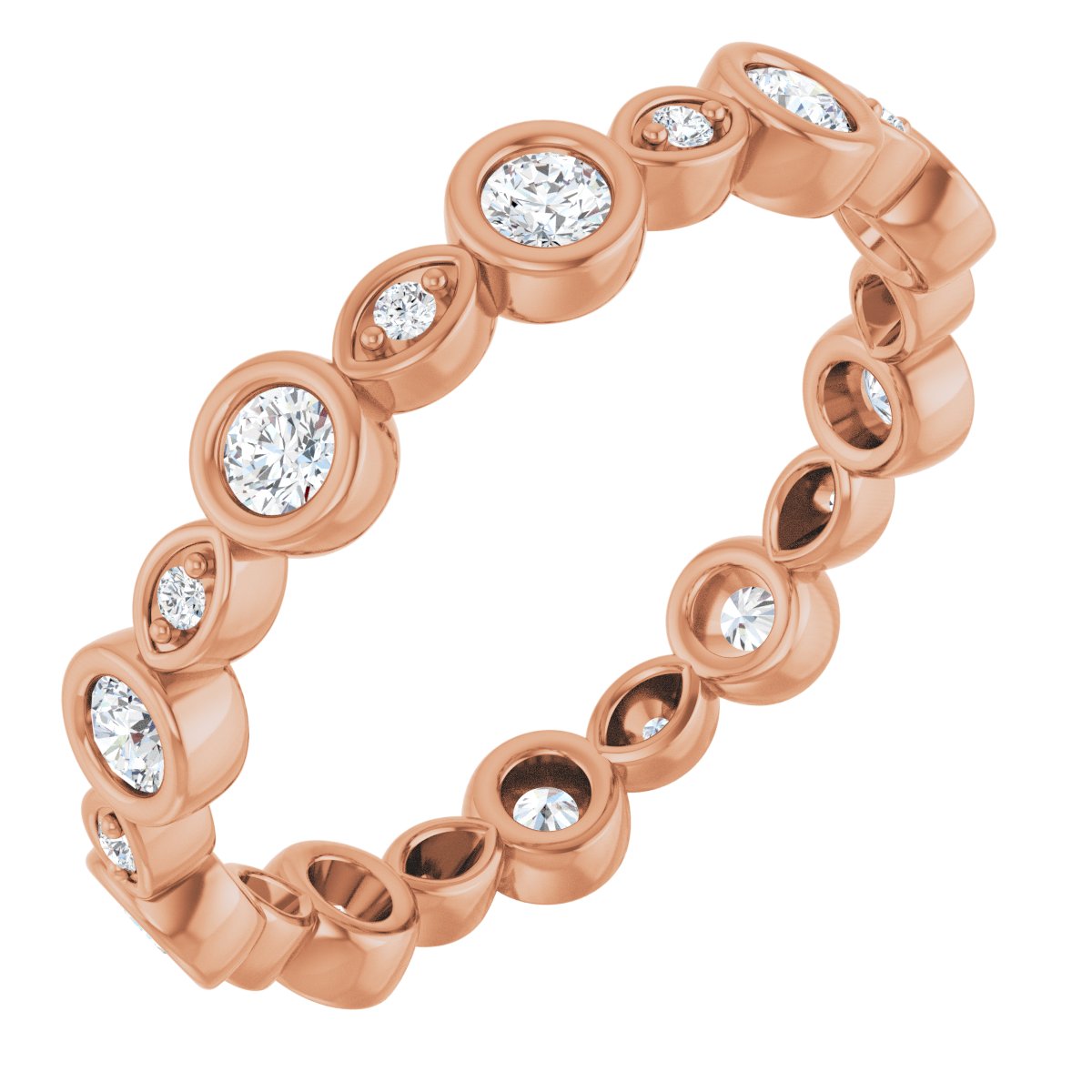 Alternating Bezel Eternity Band