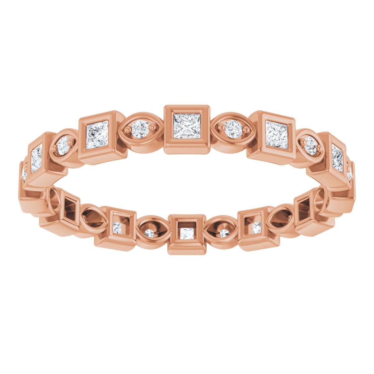 Alternating Square Eternity Band