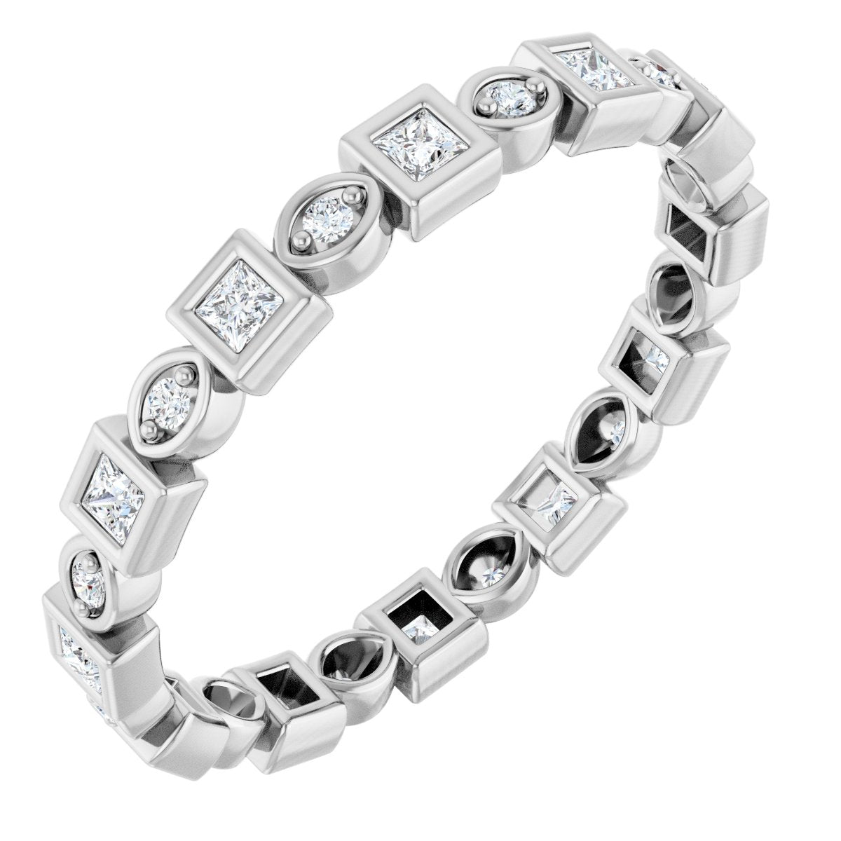 Alternating Square Eternity Band