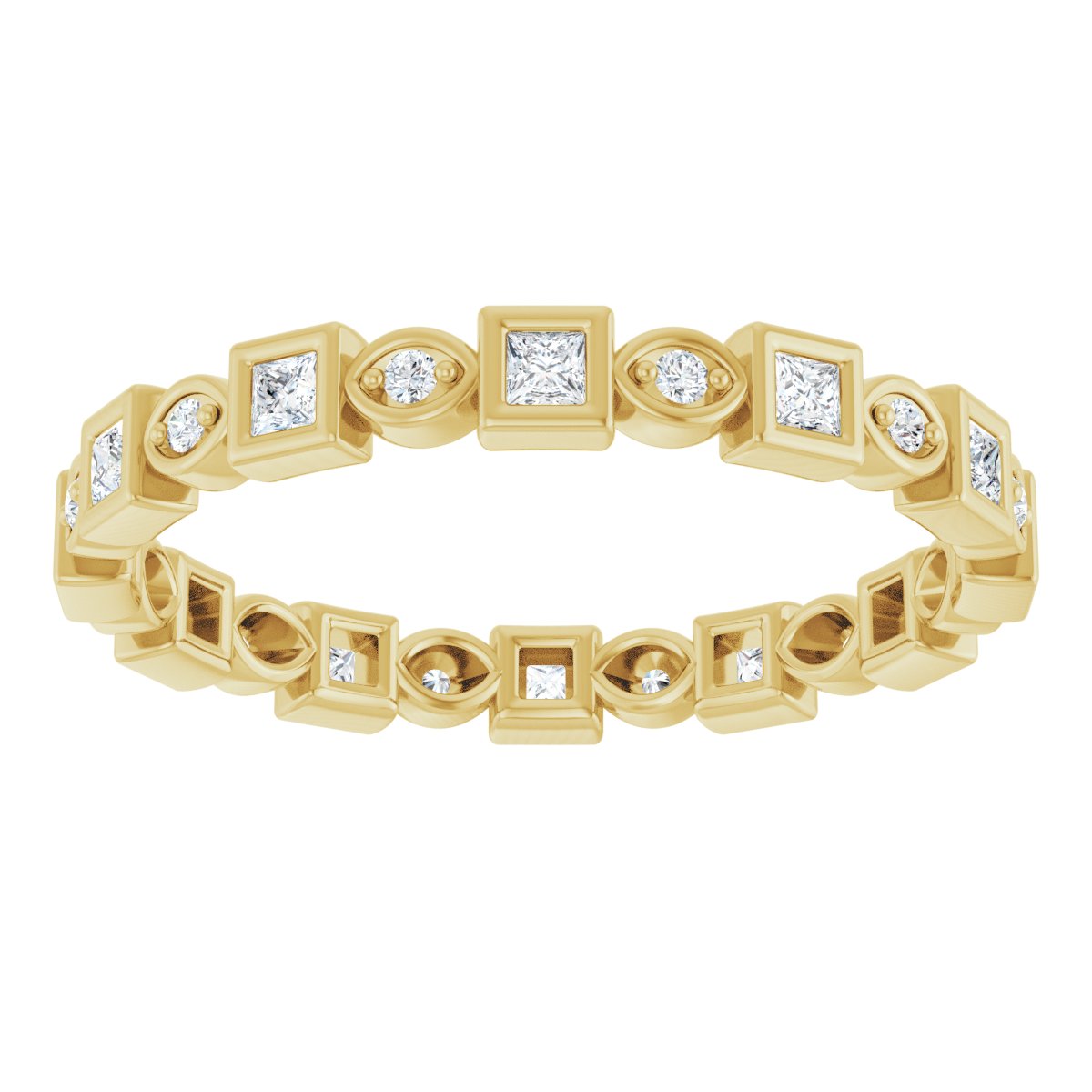 Alternating Square Eternity Band