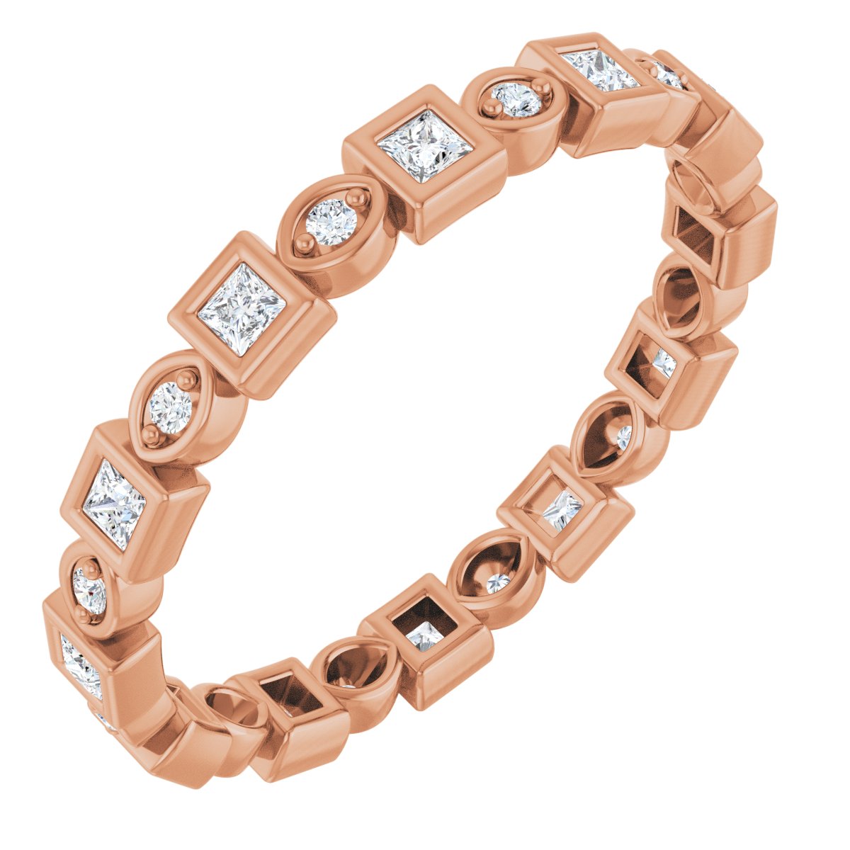 Alternating Square Eternity Band
