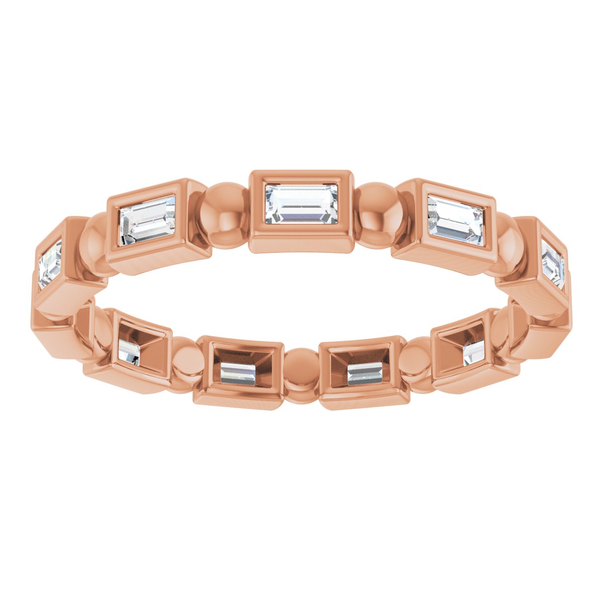 Beaded Baguette Eternity Band