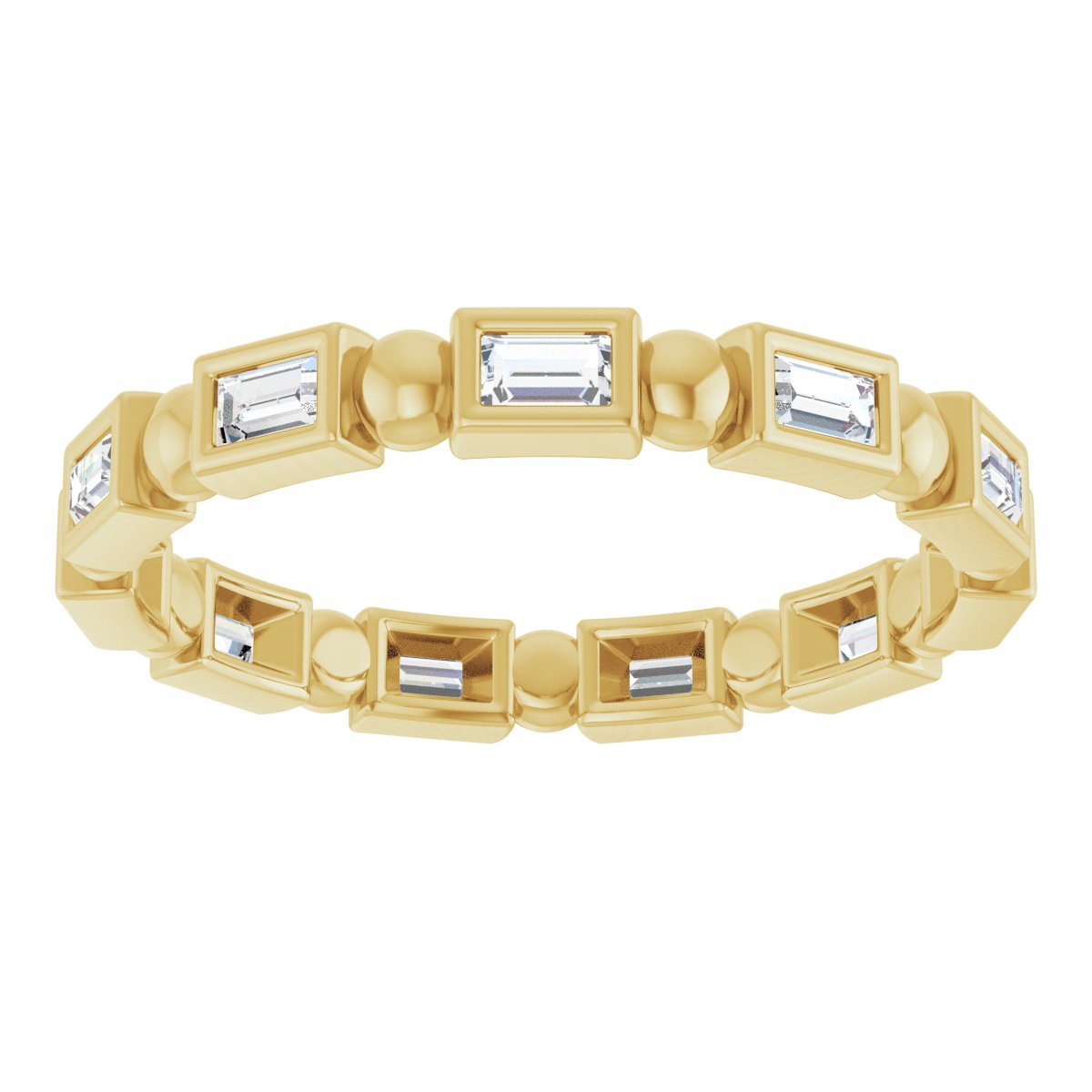 Beaded Baguette Eternity Band