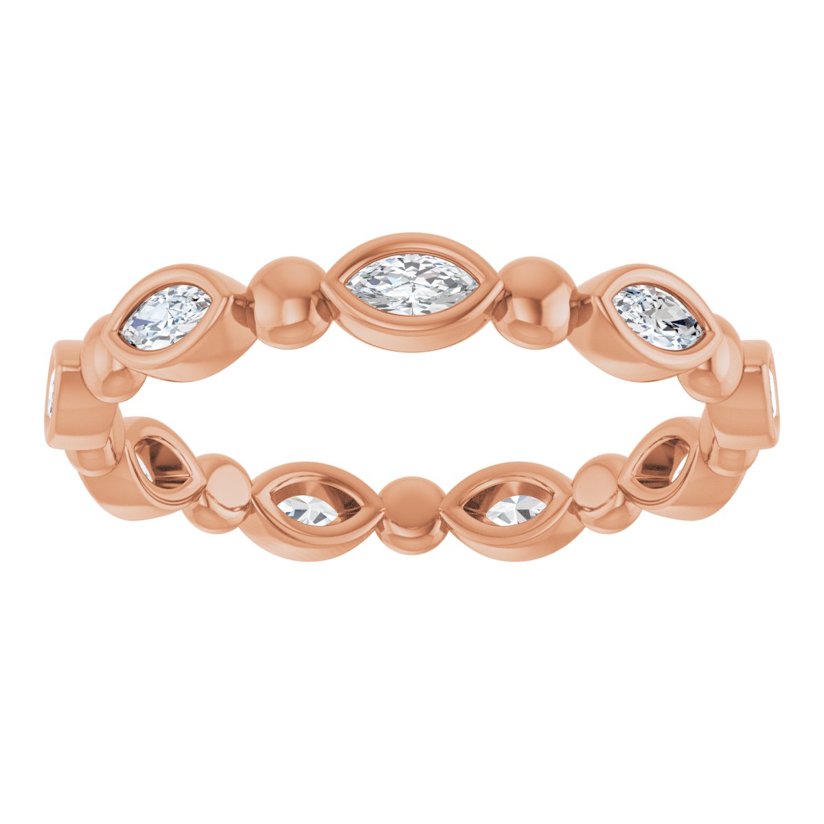 Beaded Marquise Eternity Band
