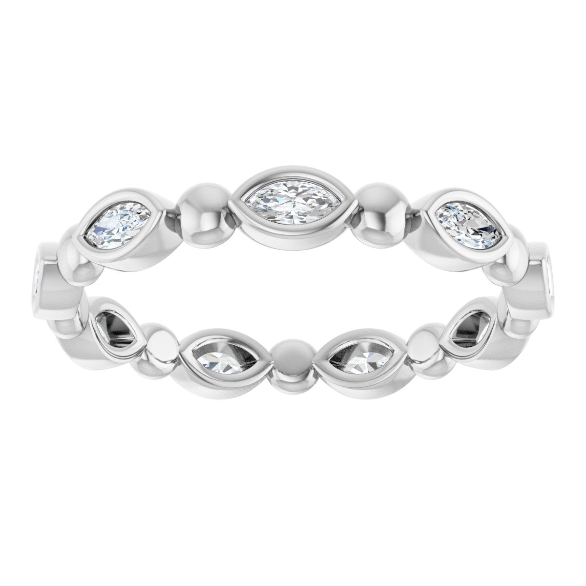 Beaded Marquise Eternity Band