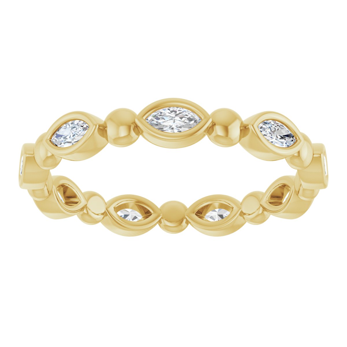 Beaded Marquise Eternity Band