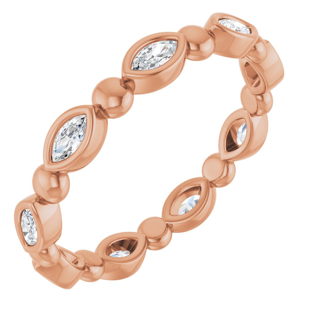 Beaded Marquise Eternity Band