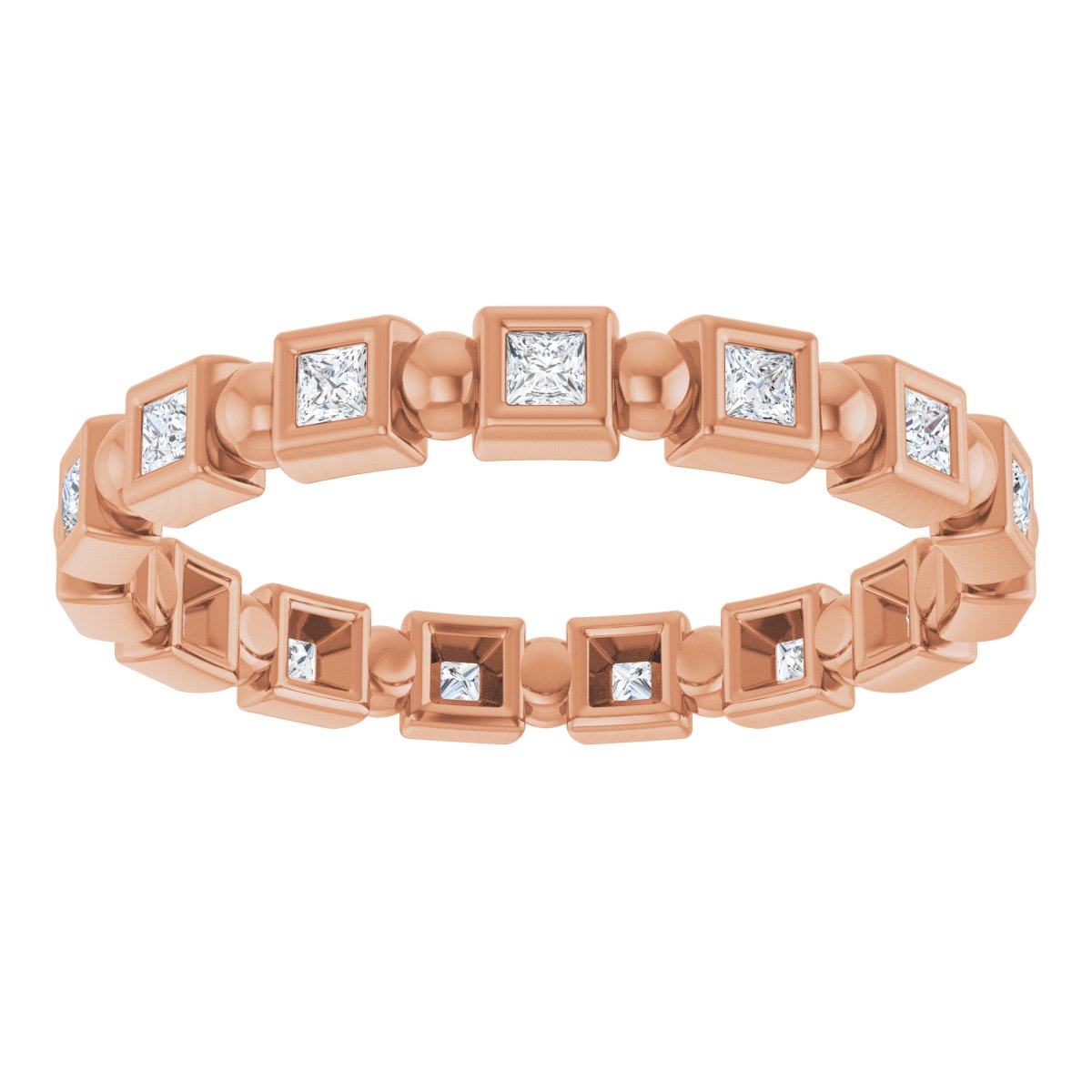 Beaded Square Eternity Band