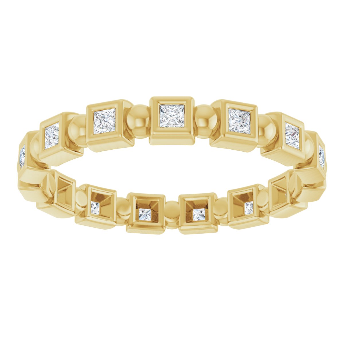 Beaded Square Eternity Band