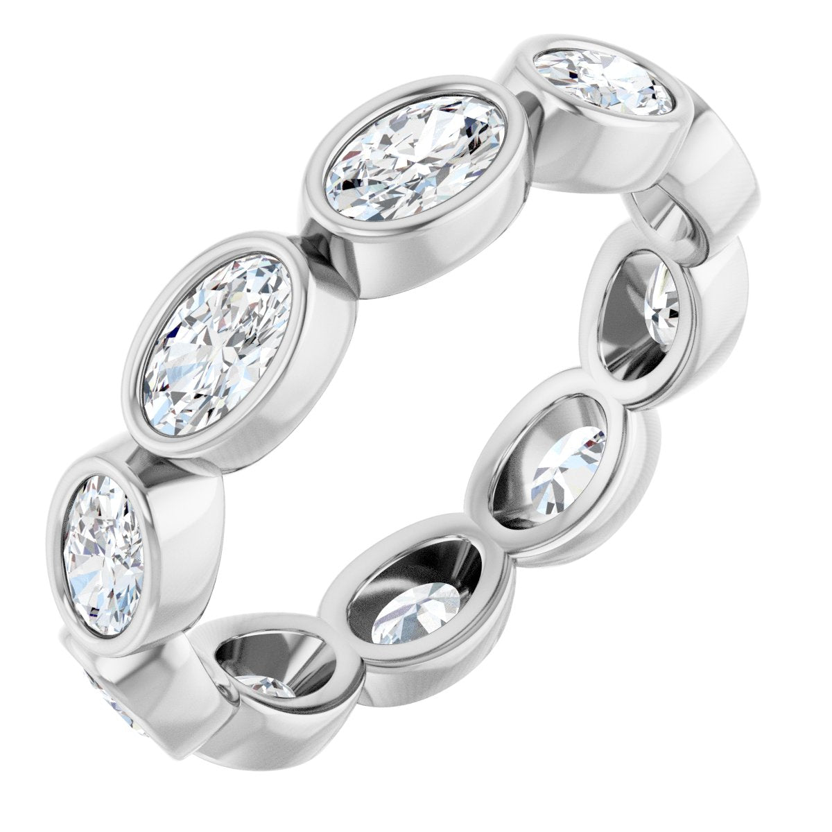 Bezel Oval Eternity Band
