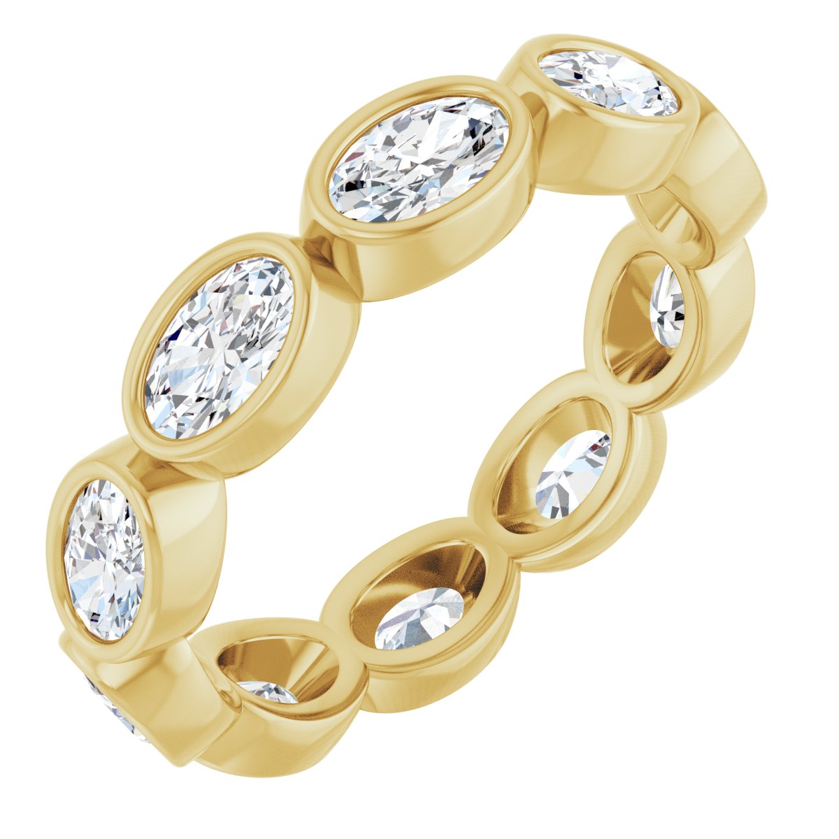 Bezel Oval Eternity Band