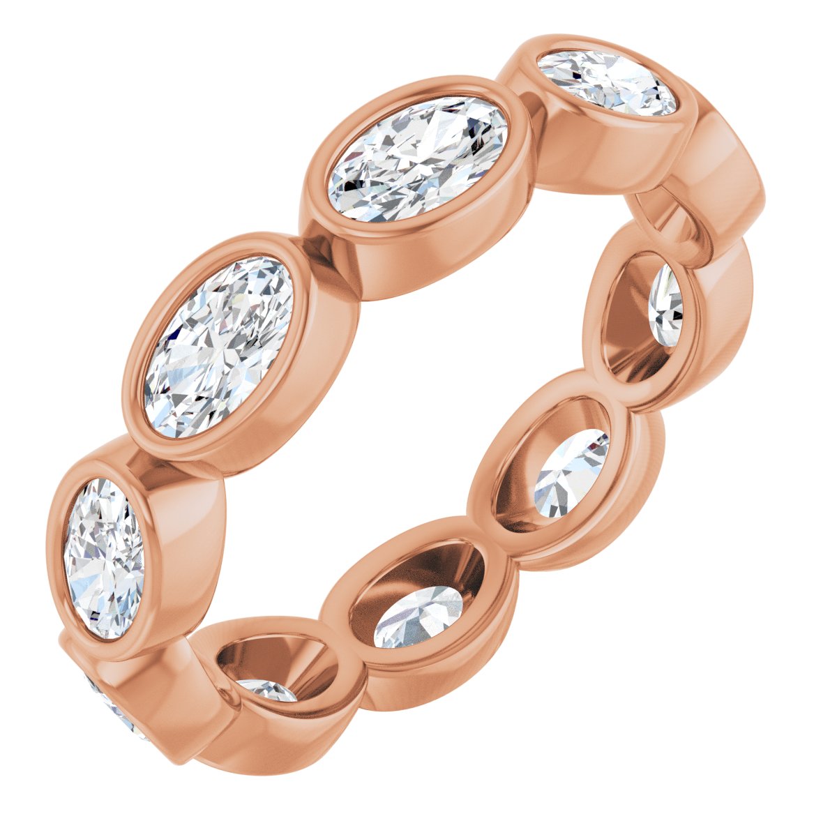 Bezel Oval Eternity Band