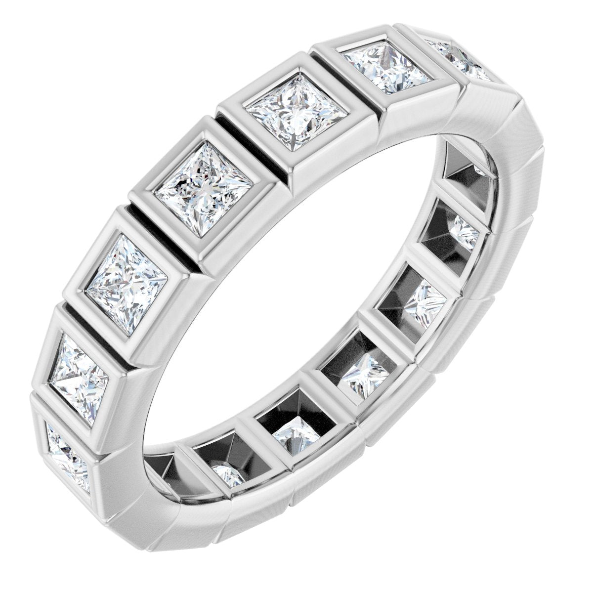 Bezel Square Eternity Band