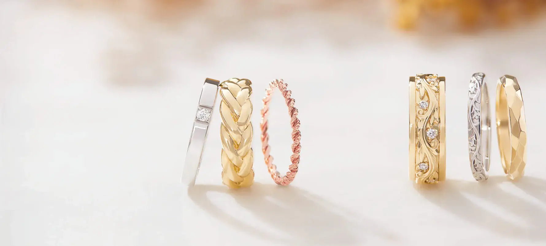 Custom designed wedding bands fitted to match engagement rings for Waltham couples