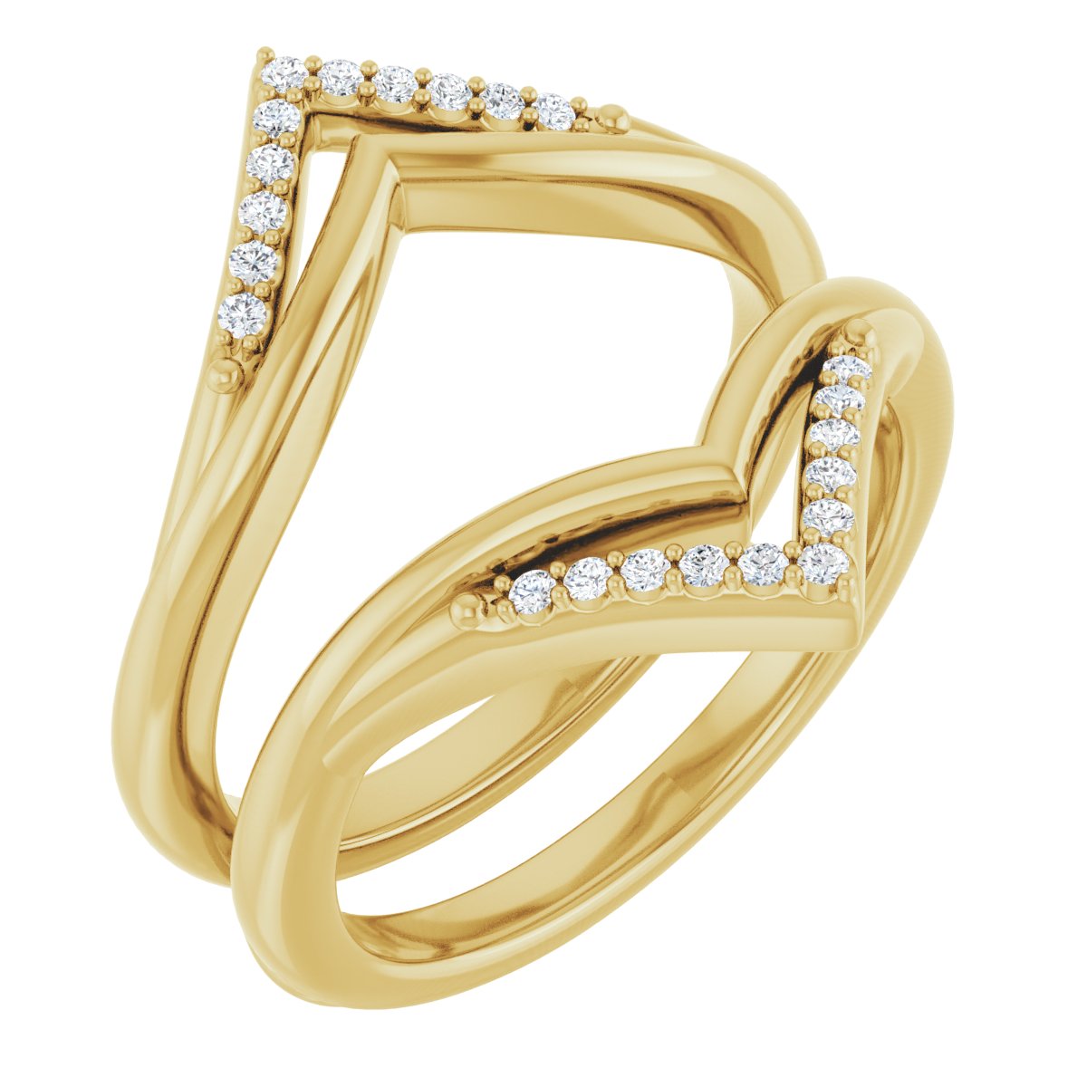 Forever Together Diamond Chevron Wrap in 14K Yellow Gold