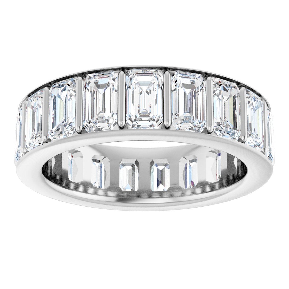 Emerald Cut Channel Eternity Band