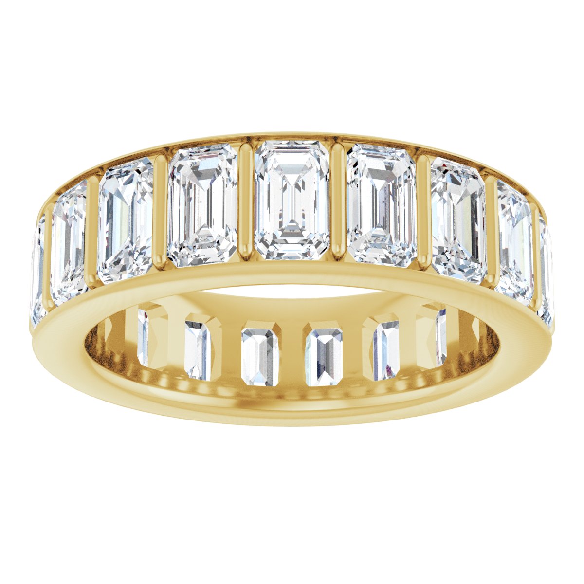 Emerald Cut Channel Eternity Band