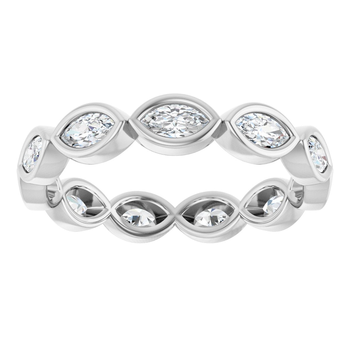 Evil Eye Marquise Eternity Band