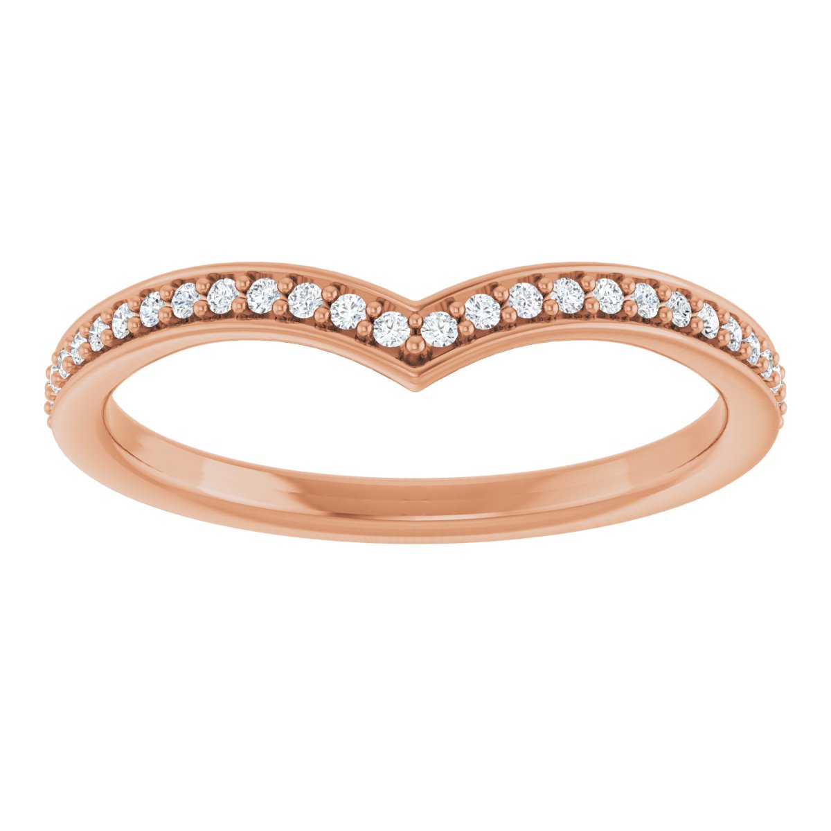 Soft Whisper Diamond Chevron Ring