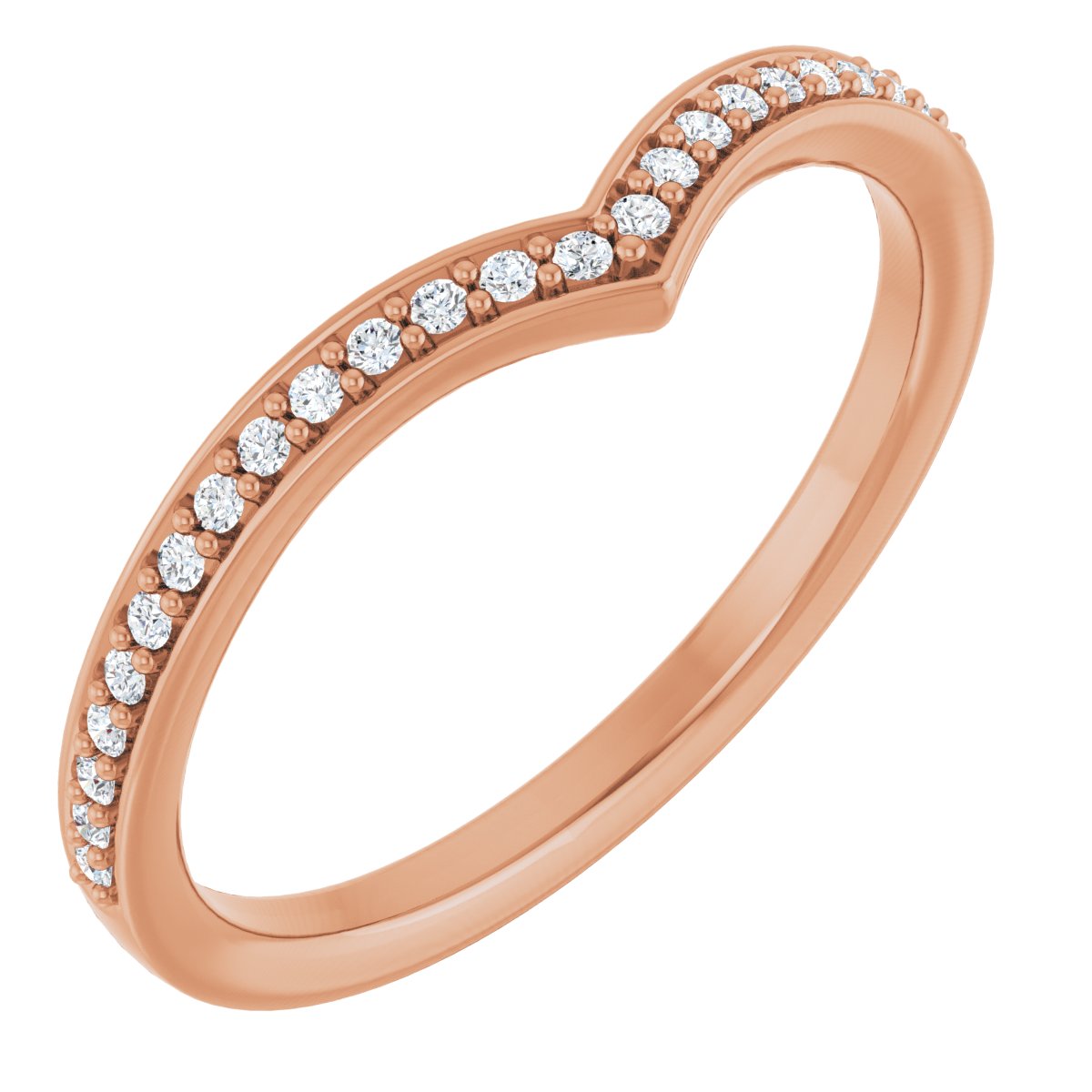 Soft Whisper Diamond Chevron Ring in 18K Rose Gold