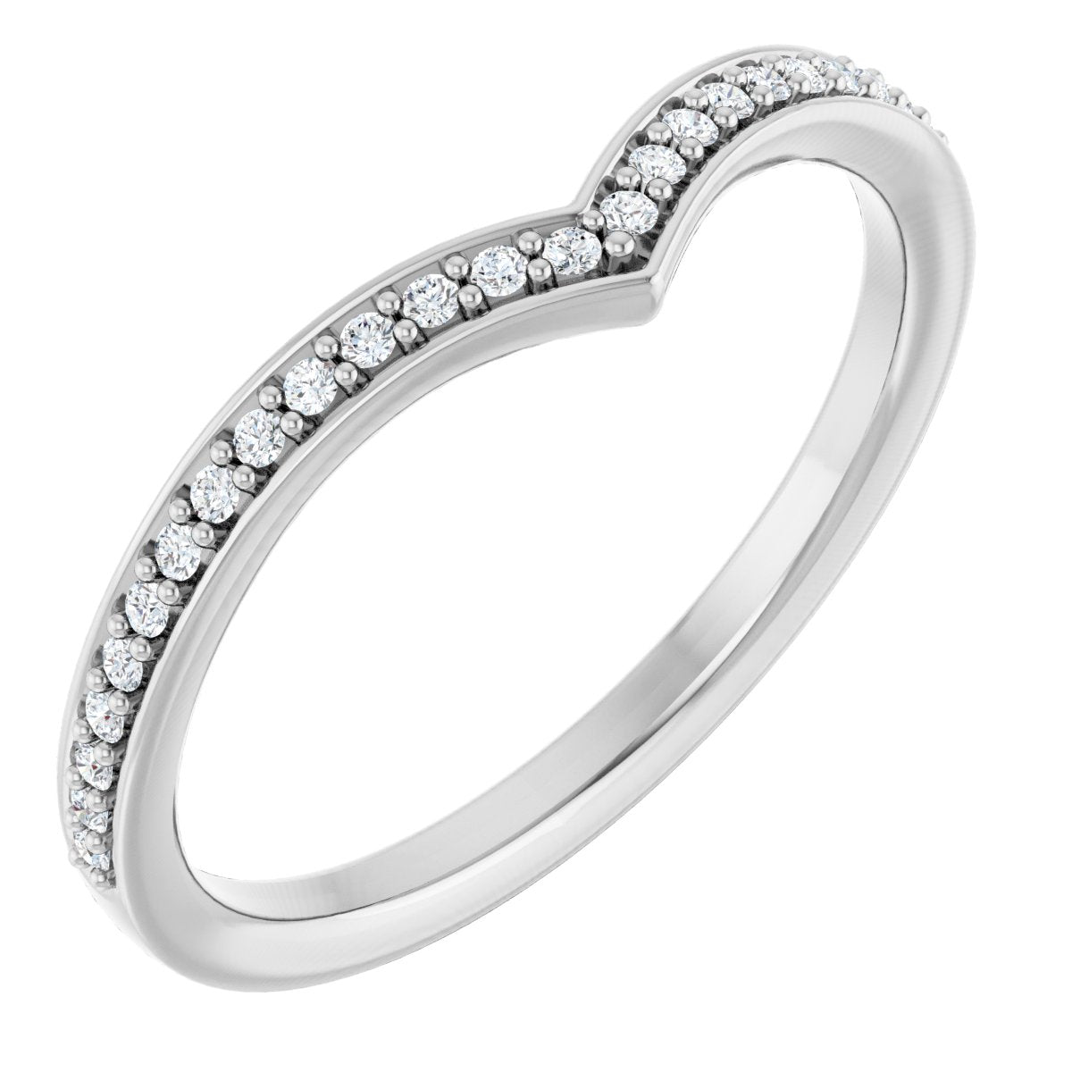 Soft Whisper Diamond Chevron Ring