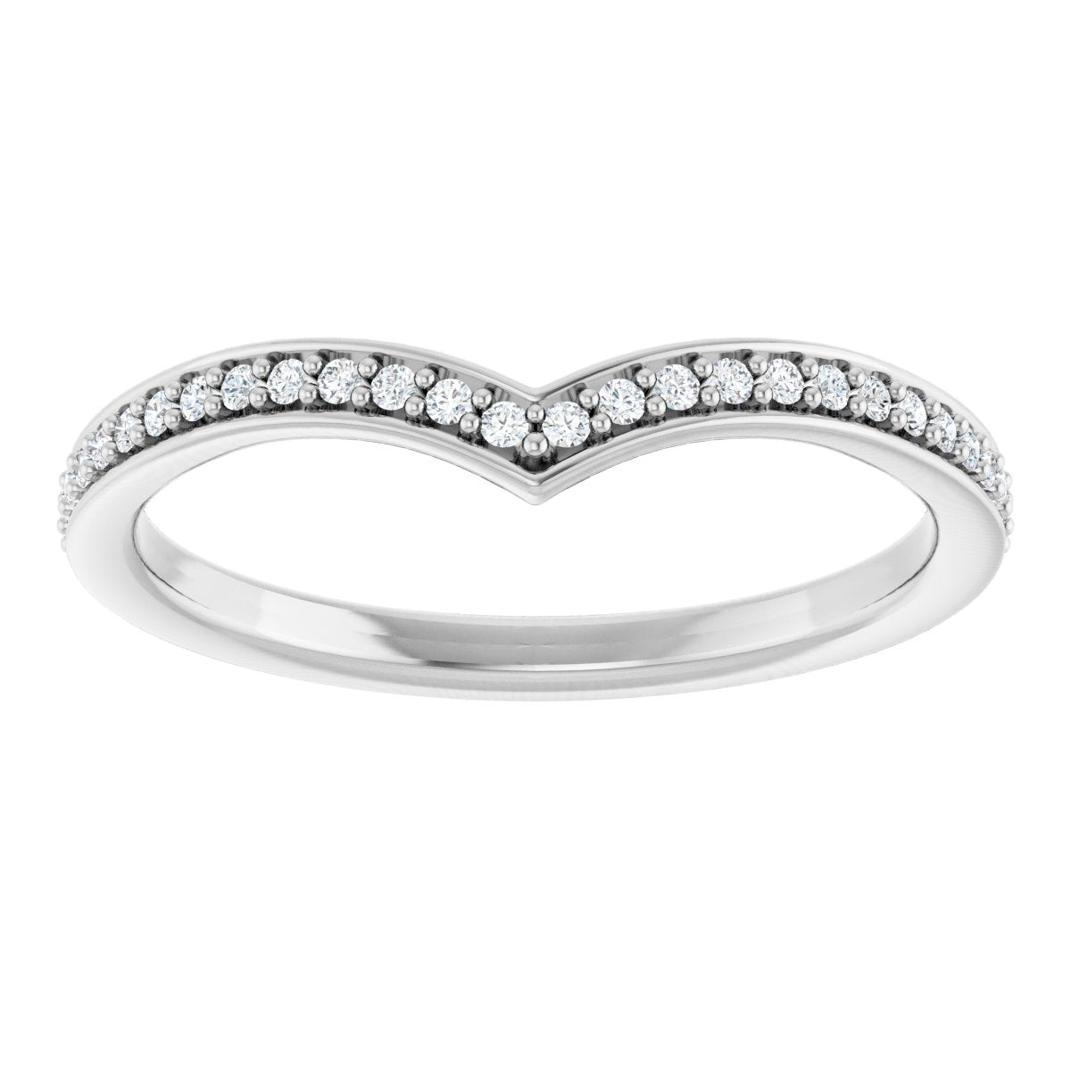 Soft Whisper Diamond Chevron Ring