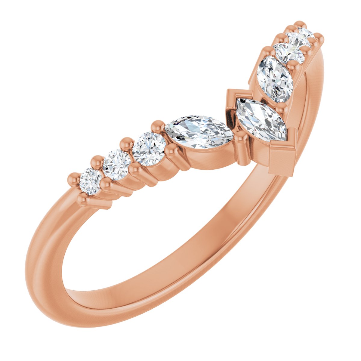 Always Yours Diamond Contour Ring in 18K Rose Gold