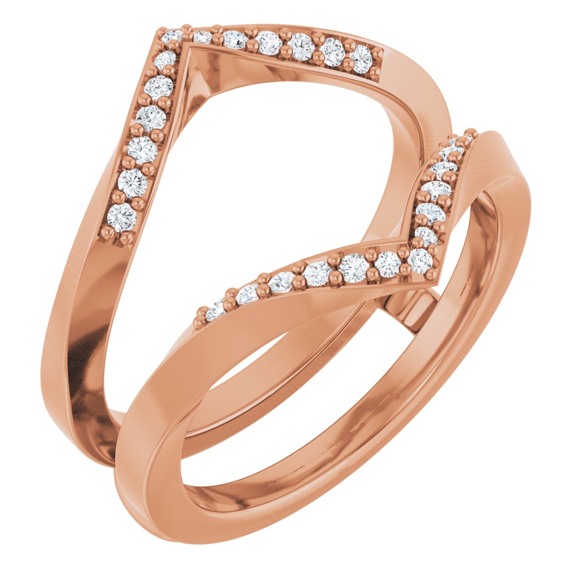Modern Love Diamond Contour Guard in 18K Rose Gold