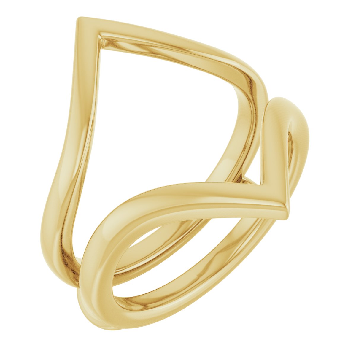 Modern Love Open V Wedding Ring in 14K Yellow Gold