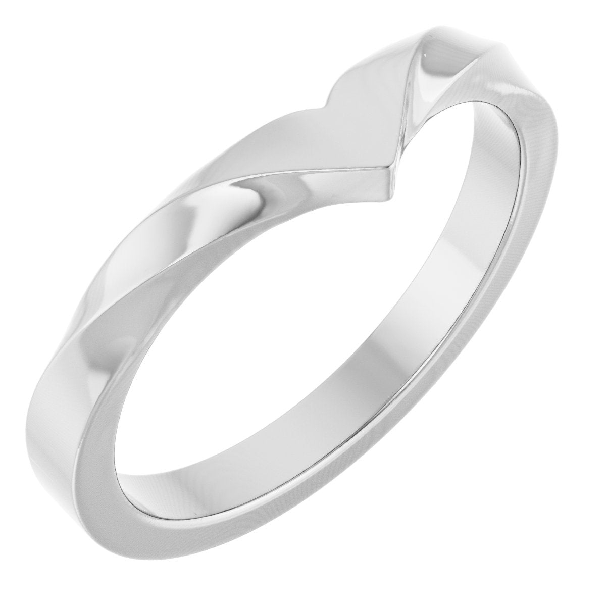 Pure Vow Sculpted Wedding Ring in 14K White Gold