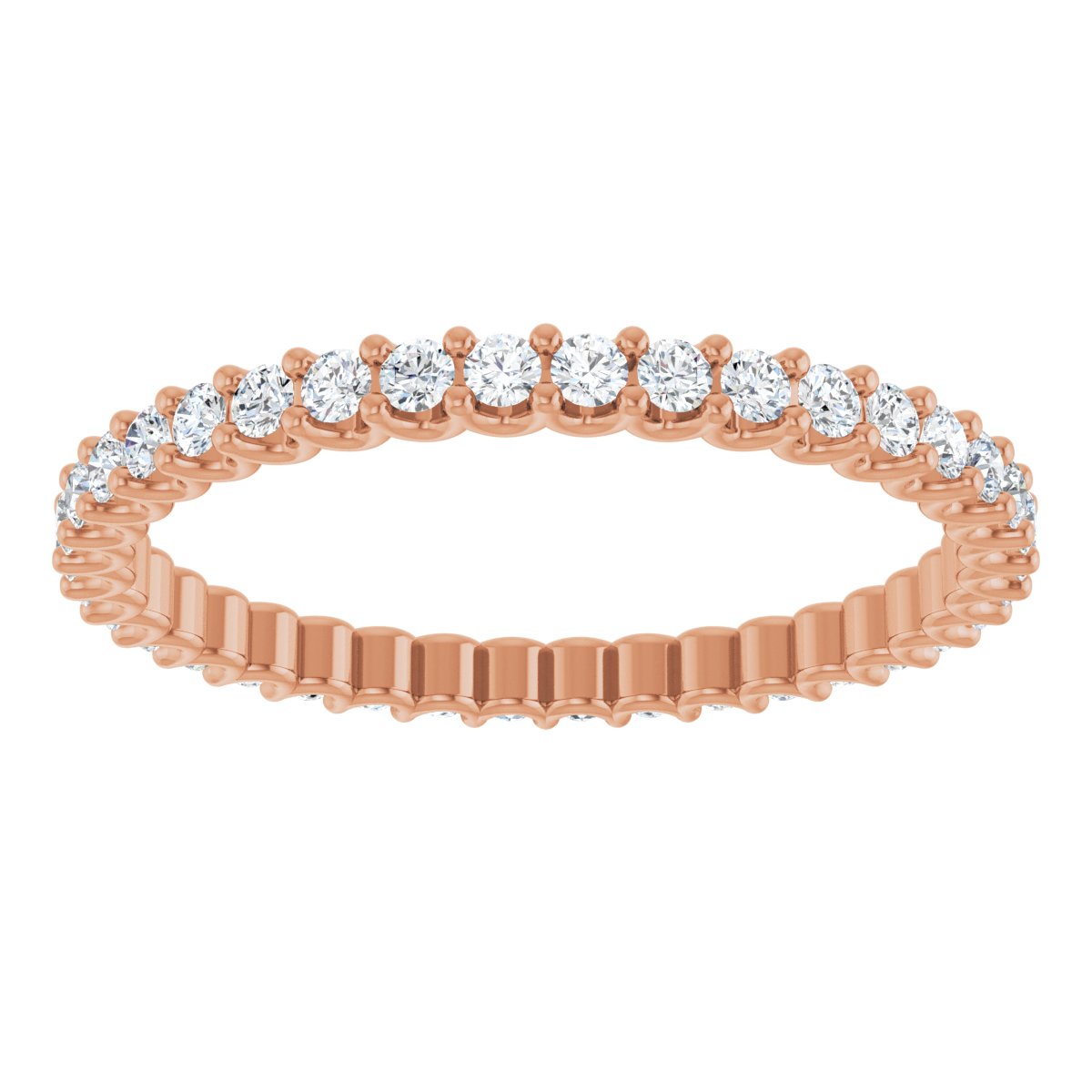 Round Shared Prong Eternity Band