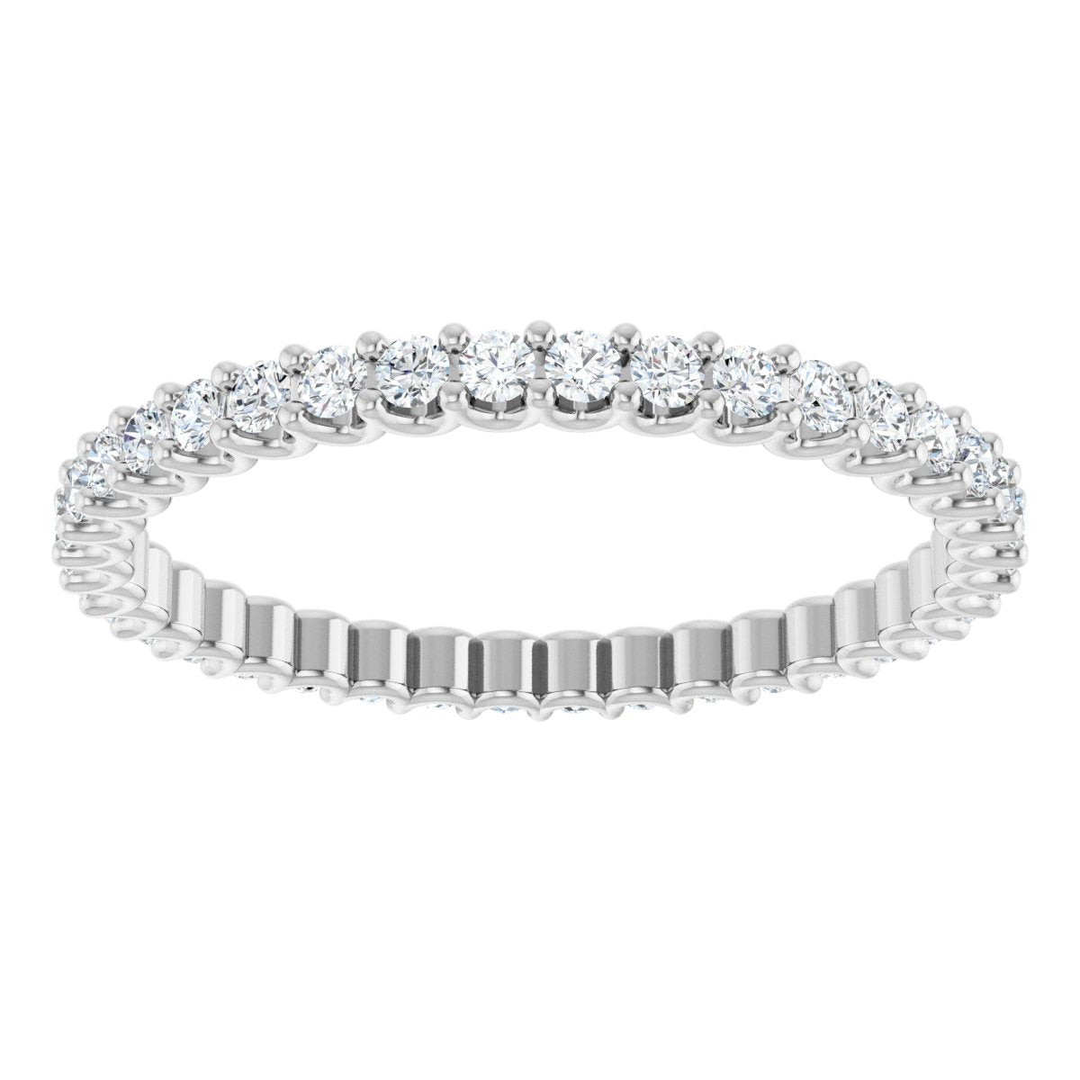 Round Shared Prong Eternity Band