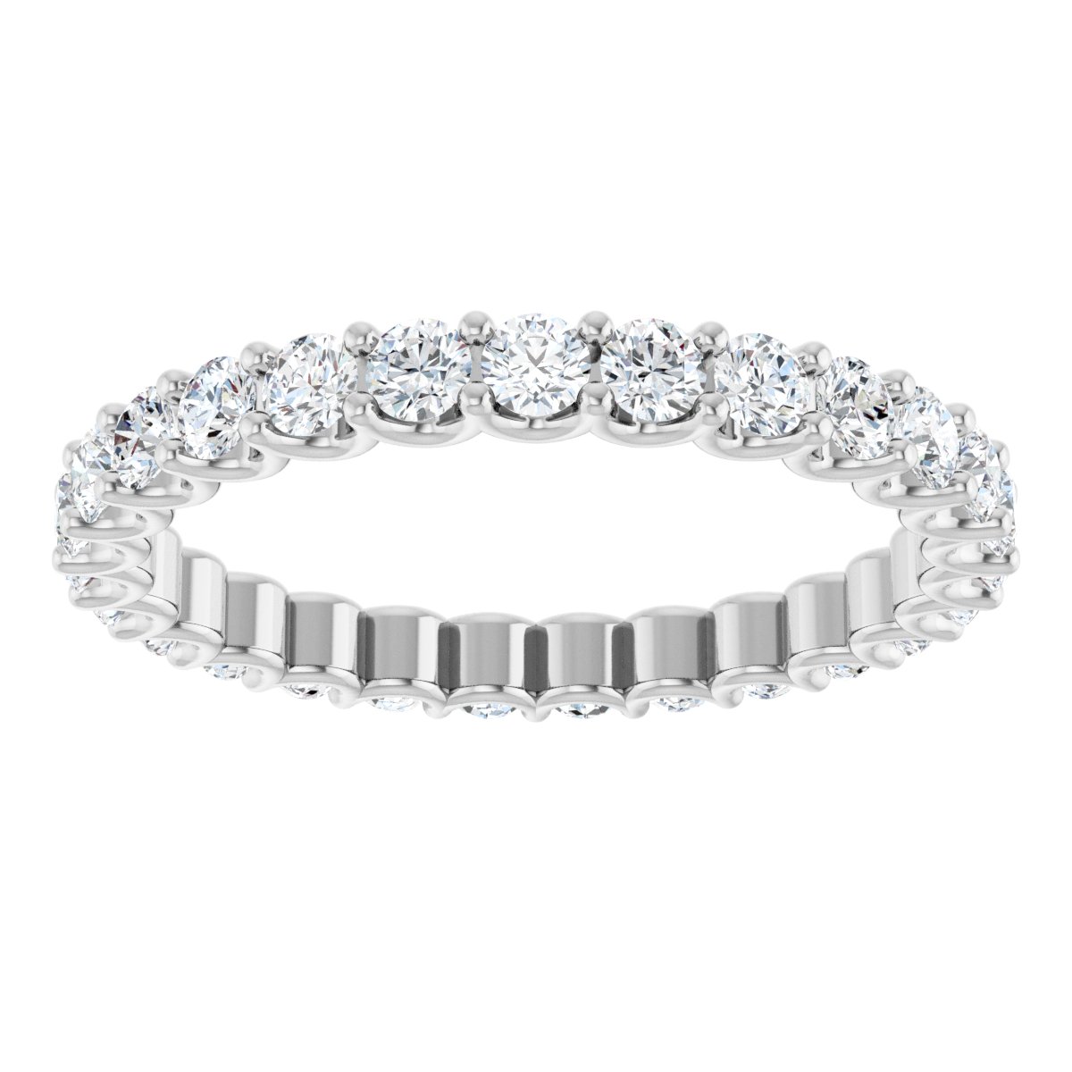 Round Shared Prong Eternity Band