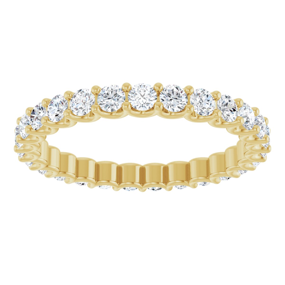 Round Shared Prong Eternity Band