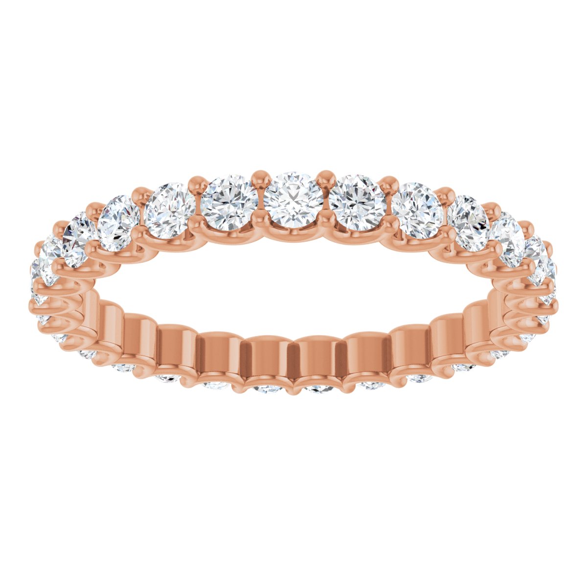 Round Shared Prong Eternity Band