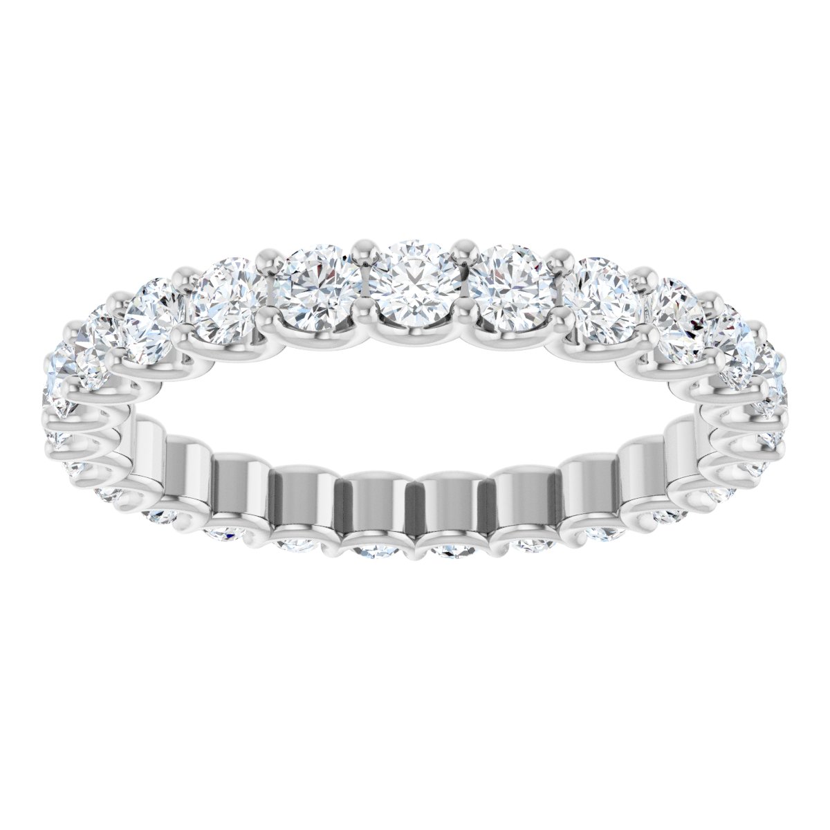 Round Shared Prong Eternity Band