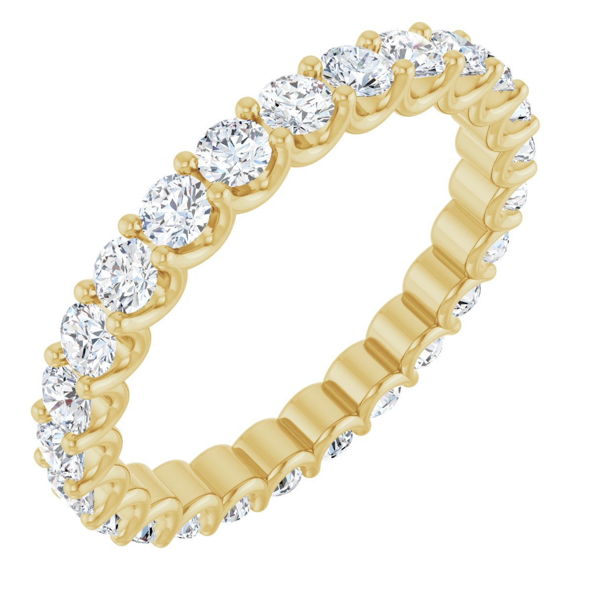 Round Shared Prong Eternity Band