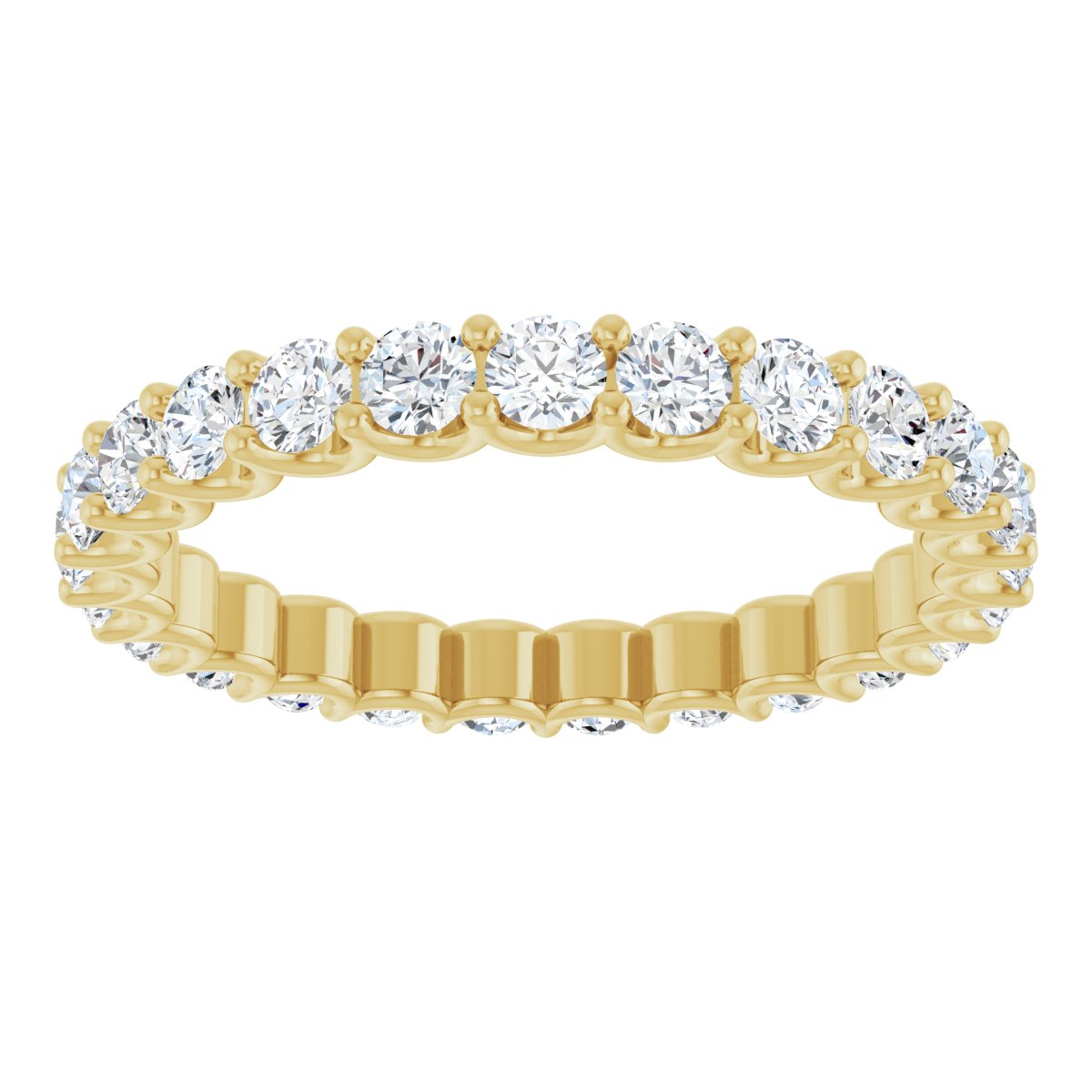Round Shared Prong Eternity Band