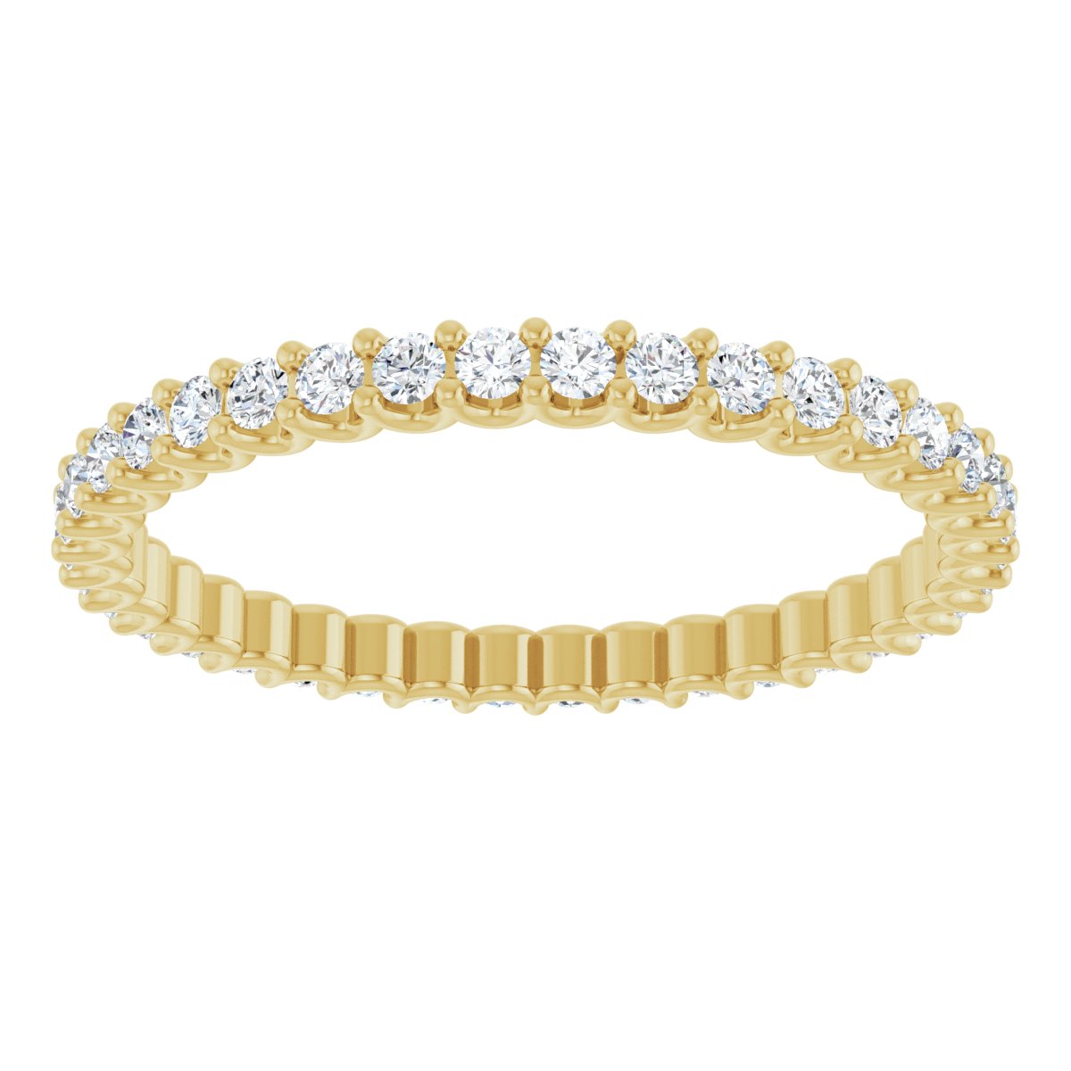Round Shared Prong Eternity Band