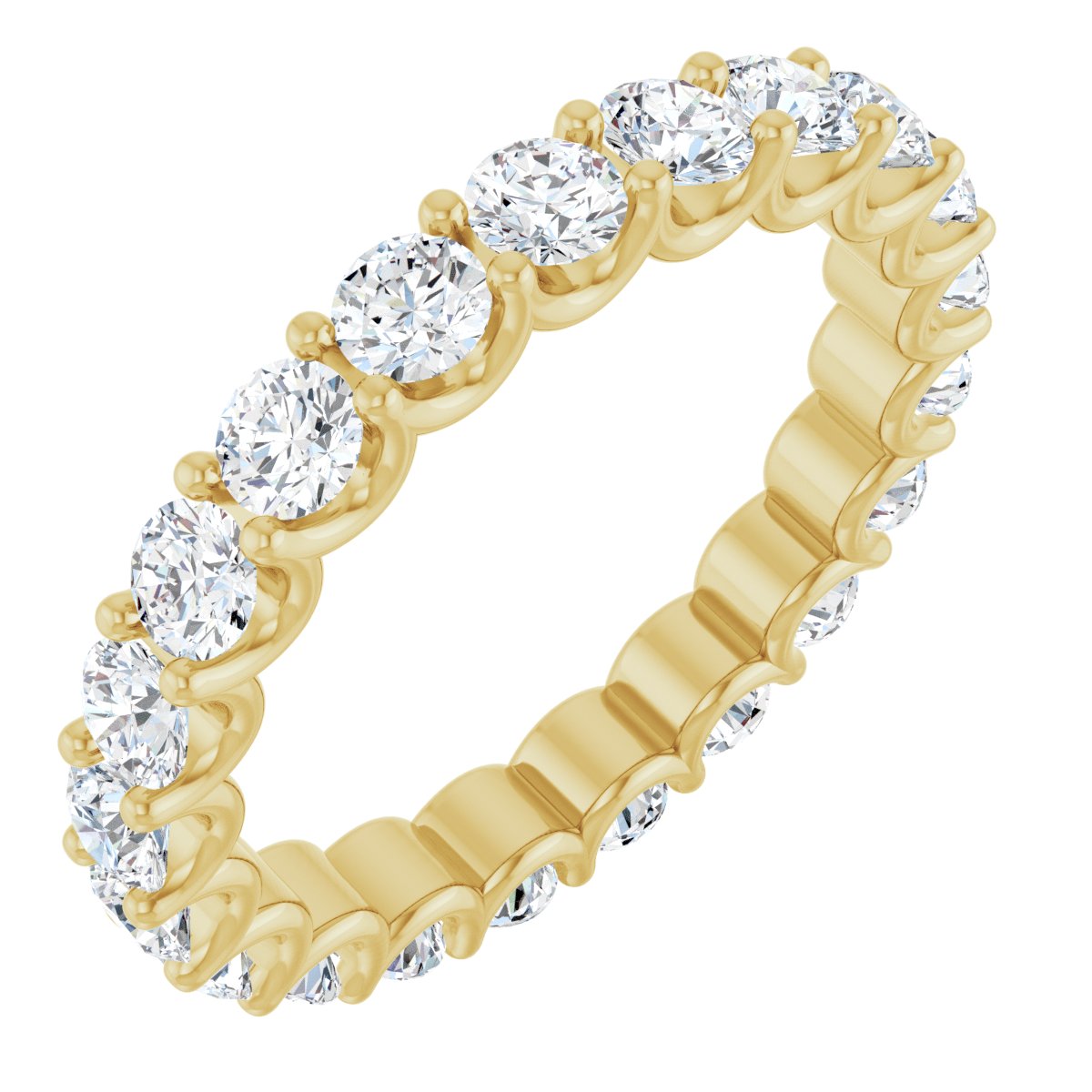 Round Shared Prong Eternity Band