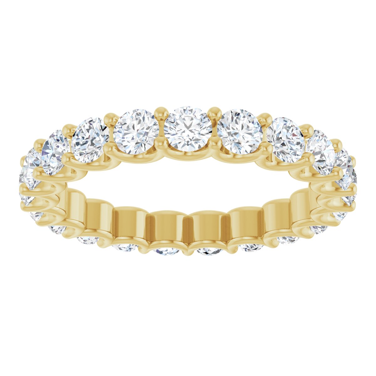 Round Shared Prong Eternity Band