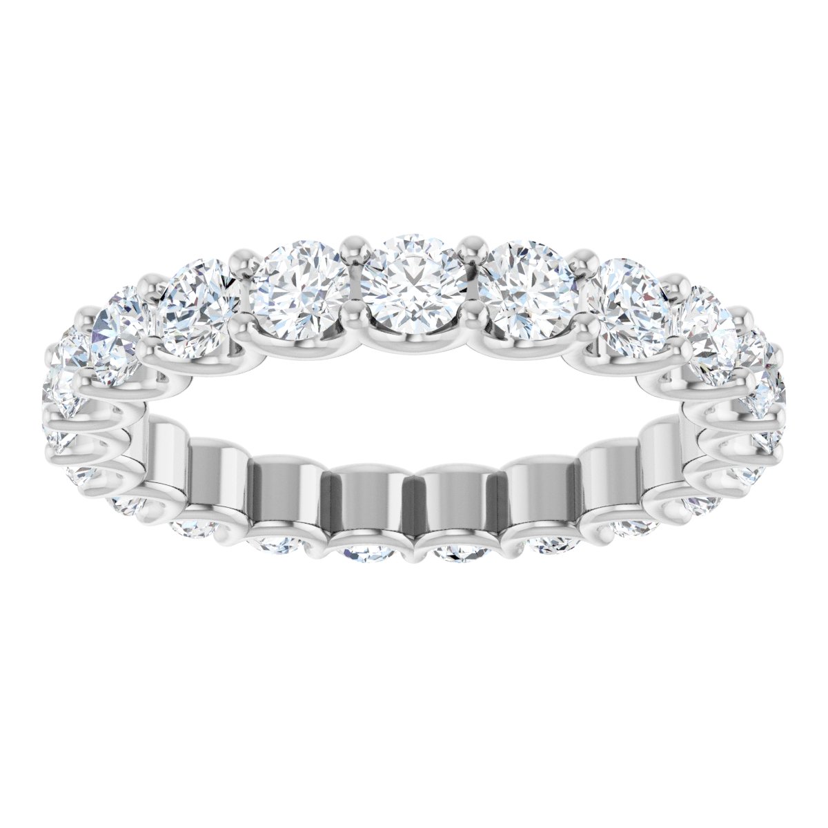 Round Shared Prong Eternity Band